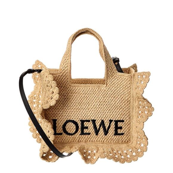 Loewe Handbags - Loewe Font Small Raffia Tote, Beige